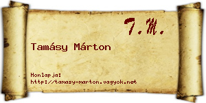Tamásy Márton névjegykártya